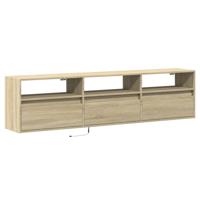 Tv-wandmeubel met LED-verlichting 180x31x45 cm sonoma eiken - thumbnail
