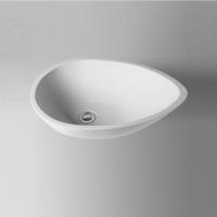 Waskom Opbouw Crosstone Solid Surface 57x41x14 cm Mat Wit Aqua Splash - thumbnail