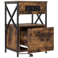 Nachtkastje 2 pcs Gerookt eiken 40 x 31 x 60 cm Bewerkt hout - thumbnail