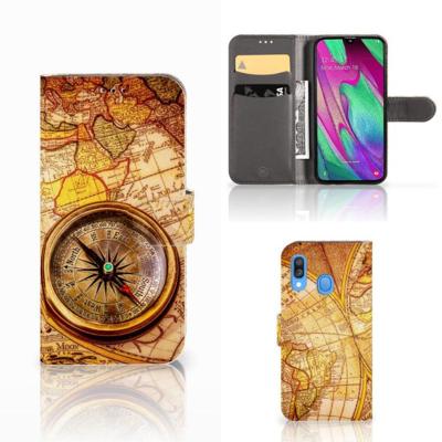 Samsung Galaxy A40 | Flip Cover | Kompas | Portemonnee hoesje