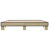 Bedframe bewerkt hout metaal sonoma eikenkleurig 200x200 cm - thumbnail