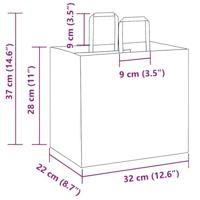 VidaXL Papieren zakken 50 st met hengsels 32x22x28 cm wit - thumbnail