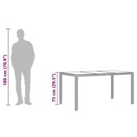 Tuintafel met glazen blad 150x90x75 cm poly rattan bruin - thumbnail