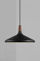 Hanglamp zwart hout &apos;Nori 39&apos; E27 fitting 390mm DFTP - thumbnail