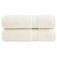 VidaXL Badhanddoeken solund 2 st 600 g/m² 70x140 cm crèmekleurig - thumbnail