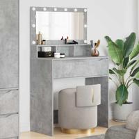 Slaapkamer Kaptafels met lade Beton Grijs 80 x 39,6 x 135 cm - thumbnail
