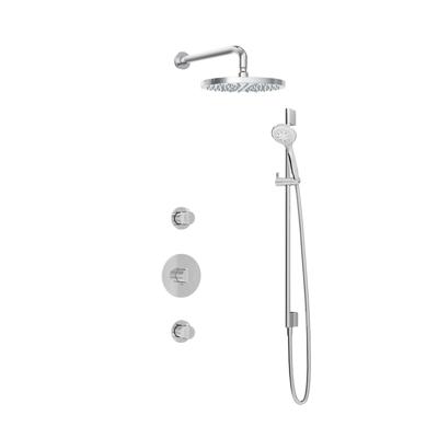 Hotbath Buddy - Inbouw Regendoucheset - 2 Stopkranen - Thermostatisch - Wandarm 35 cm - Hoofddouche 300 mm - Ronde Handdouche 3 Standen - Glijstang 900 mm - Waterbesparend - V01