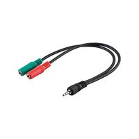 Goobay 50467 audio kabel 0,3 m 3.5mm 2 x 3.5mm Zwart, Groen, Rood - thumbnail
