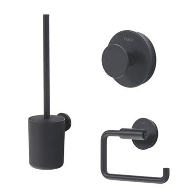 Complete Toiletborstelset Tiger Urban Messing Mat Zwart Complete Toiletborstelset Tiger Urban Messing Mat Zwart