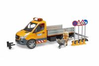 Bruder mercedes-benz wegenbouw + figuur - thumbnail