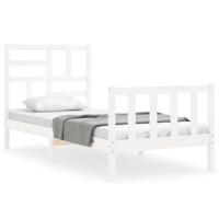 Bedframe zonder matras massief grenenhout wit 90x200 cm - thumbnail