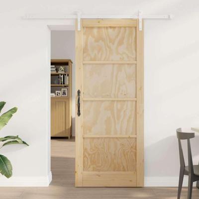 Schuifdeur met beslag 83x202 cm massief grenenhout