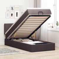 Ottoman bed met matras en LED's 80x200cm stof donkerbruin - thumbnail