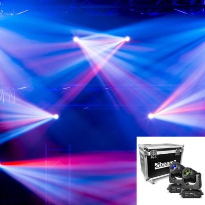 Beamz Set van 2 IGNITE180 spot LED Movingheads in Flightcase Beamz Set van 2 IGNITE180 spot LED Movingheads in Flightcase