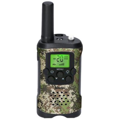 Walkie-Talkie Set | 2 Handsets | Tot 7 km | Frequentiekanalen: 8 | PTT / VOX | 24 uur stand-by | Hoofdtelefoonuitgang | Ingebouwde zaklamp | Camouflage Walkie-Talkie Set | 2 Handsets | Tot 7 km | Frequentiekanalen: 8 | PTT / VOX | 24 uur stand-by | Hoofdtelefoonuitgang | Ingebouwde zaklamp | Camouflage