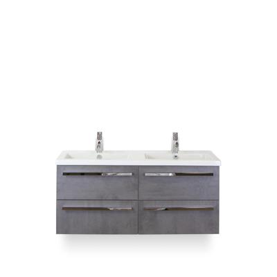 Seville Badmeubelset 120 cm - 4 laden Beton Antraciet - Wastafel Djazz Dubbel
