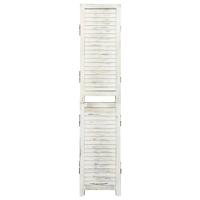 Kamerscherm met 6 panelen 215x166 cm massief hout antiekwit - thumbnail