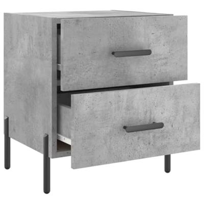 Nachtkastjes 2 st 40x35x47,5 cm bewerkt hout betongrijs