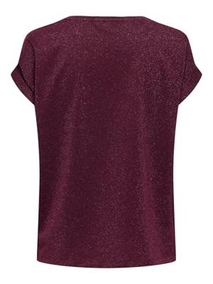 Only Onlmoster Glitter S/s Top Noos Jrs T-shirt Korte Mouw Chocolate Truffle Lurex