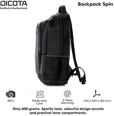 Dicota laptoprugzak Spin, voor laptops tot 15,6 inch, zwart - thumbnail