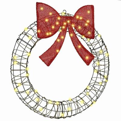 Krans met 60 LED Warmwit 75 cm Rattan Krans met 60 LED Warmwit 75 cm Rattan