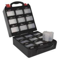 Plastic tool box met 18 plastic doosjes voor riembevestiging Velleman - Velleman - thumbnail