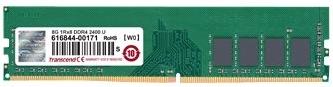 Transcend jm3200hle-16g jetram, 16gb, ddr4 3200mhz, u-dimm, 1rx8, 2gx8, cl22, 1.2v