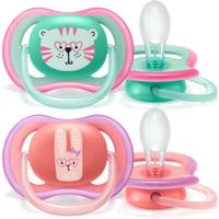 Philips Avent Fopspeen Air Girl Tijger Konijn +18m - thumbnail