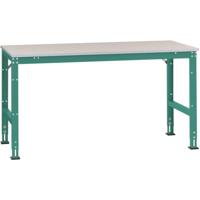 Manuflex AU4021.0001 Werk achtergrond tafel universele standaard met melamine schijf, bxdxh = 1250 x 600 x 760-870 mm Grijs, Groen - thumbnail