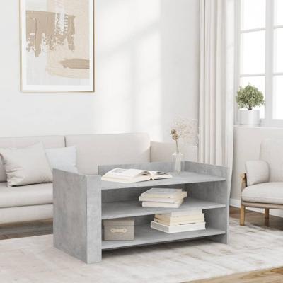 Salontafel 100x50x50 cm bewerkt hout betongrijs