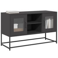 Tv-meubel 100,5x39x60,5 cm staal zwart - thumbnail