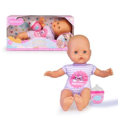 Famosa Nenuco babypop met zacht lijfje paars ongeveer 32 cm groot - thumbnail