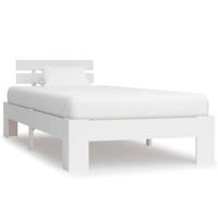 Bedframe massief grenenhout wit 100x200 cm - thumbnail