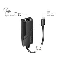 LogiLink USB-C (USB 3.2 Gen 1) naar Gigabit (RJ45) adapter tot 5 Gbit/s, energiebesparende functie - thumbnail