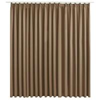 VidaXL Gordijn verduisterend met haken 290x245 cm taupe - thumbnail