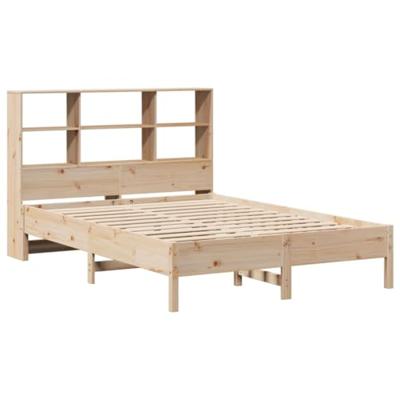 Bed met boekenkast zonder matras massief grenenhout 120x190 cm