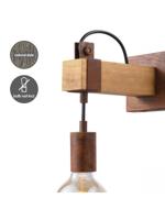 Light depot - wandlamp Denton 1L - hout / roest - Outlet - thumbnail