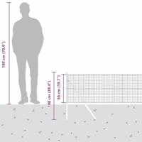 VidaXL Afrasteringspaal zilver 25 x 0,5 m (25 x 25 mm gaas) staal - thumbnail