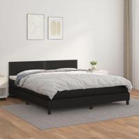 Boxspring met matras kunstleer zwart 160x200 cm - thumbnail