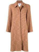 Chanel Pre-Owned long sleeve two-tone tweed coat - Brown - thumbnail