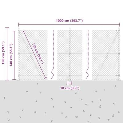 VidaXL Afrasteringspaal groen 10 x 1,4 m (40 x 40 mm gaas)