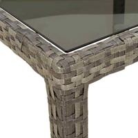 11-delige Tuinset met kussens poly rattan en glas grijs - thumbnail