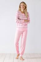 Roze badstof pyjama Hajo - thumbnail