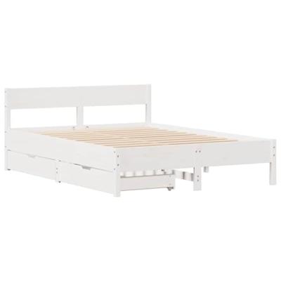 Bedframe zonder matras massief grenenhout wit 150x200 cm