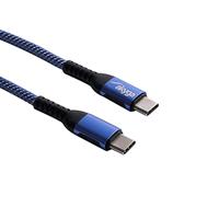 Akyga AK-USB-36 USB-kabel USB 2.0 USB-C stekker, USB-C stekker 0.50 m Blauw Gesleeved - thumbnail