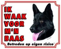 Duitse Herder Zwart Waakbord - Ik waak voor mijn baas - thumbnail