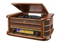 Dual NR 4 nostalgische muziekinstallatie met platenspeler (FM-tuner, MW-radio, CD-RW, MP3, USB, cassette, Aux-In) bruin - thumbnail