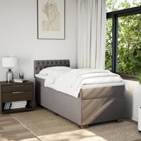 Boxspring met matras stof taupe 100x200 cm - thumbnail