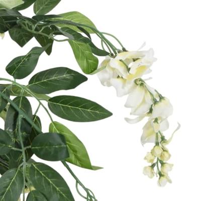 Kunstplant wisteria 840 bladeren 150 cm groen en wit Kunstplant wisteria 840 bladeren 150 cm groen en wit