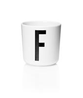 Design Letters - Persoonlijke Melamine Beker F - Wit - thumbnail
